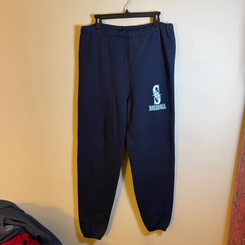 Vintage Seattle‎ Mariners Baseball Sweatpants Navy Blue XL USA Discus Athletic